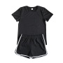Online hot sale korea summer Custom logo Made Outdoor women's soild color Clothes sport suit clothing two-piece adult short Sets