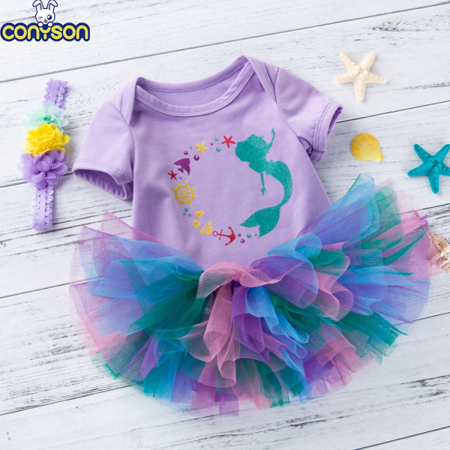 Conyson Boutique Kids Newborn Infant Girls Fancy Children's Clothing Shorts Set Tops Floral Summer Cute 3 Pieces Baby Romper
