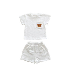 Conyson Wholesale New summer Newborn Unisex Baby Boy Girl Short Sleeve Cute Carton Cotton 2 Pieces Clothing Knitting Baby Sets