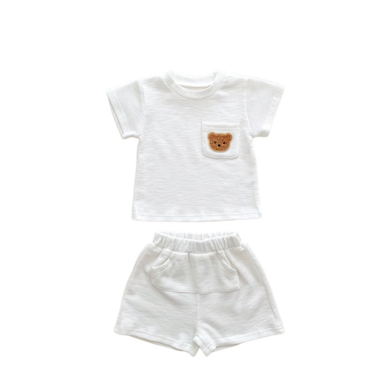 Conyson Wholesale New summer Newborn Unisex Baby Boy Girl Short Sleeve Cute Carton Cotton 2 Pieces Clothing Knitting Baby Sets