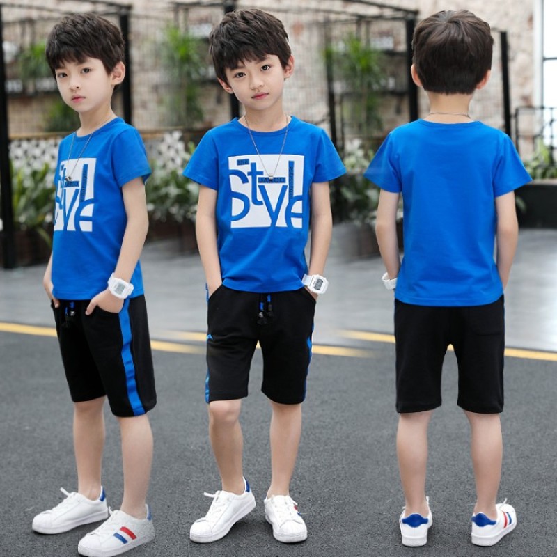 2021 Summer Boy Short Sleeve Pants Children Sports Kids Clothes New Style Fashion Children Clothing Casual Slim Boys Suit