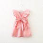 Conyson Summer Dress Design Ruffle Prom Formal Fairy Flying Sleeve Party Dress Bow Plaid Backless 2-8Y Easter Kids Girl Dress