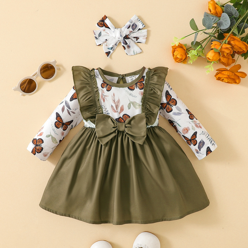 Conyson Wholesale New butterfly First Birthday Newborn Baby Dresses Floral Casual Spring Party 3-24M Fancy Baby Girl Tutu dress