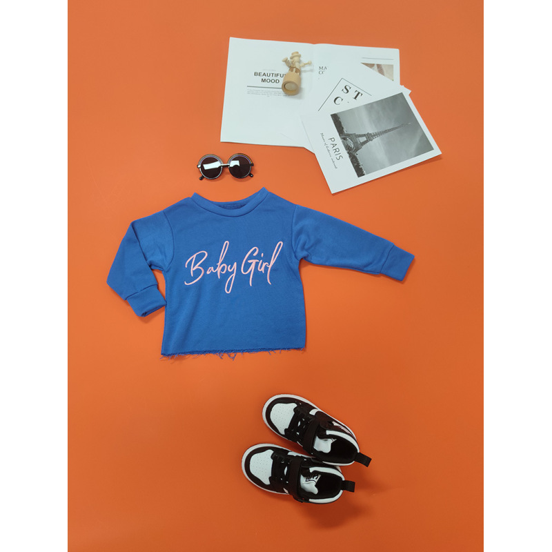 Conyson Spring Kids Clothes Fashion Long Sleeve Sports Tracksuit Cotton Letter Printed Casual Pullover Children Girls Sweatshirt
