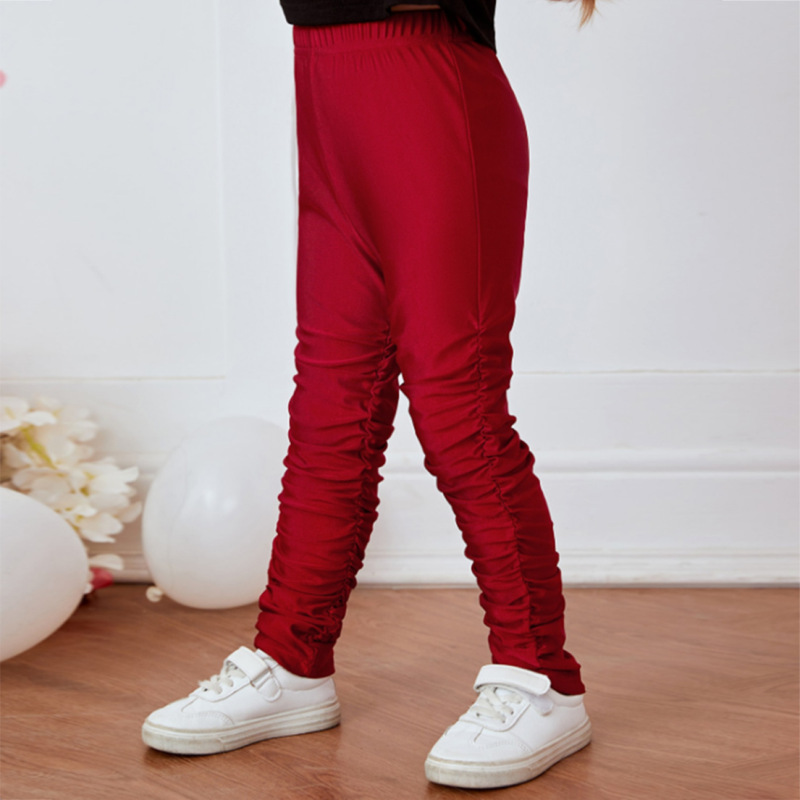 Conyson Boutique Spring Children Clothes Cotton Stacked Pants Kids Outfits 1-6Y Kids Girl Clothing Casual Long Pleated Pants