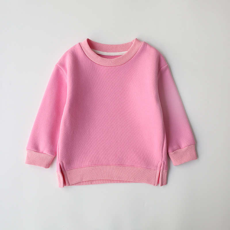 Conyson Custom Blank Wholesale Toddler Kids Clothes Baby Girls Cotton Round Neck Sports Outfit Pullover Causal Girls Sweatshirt