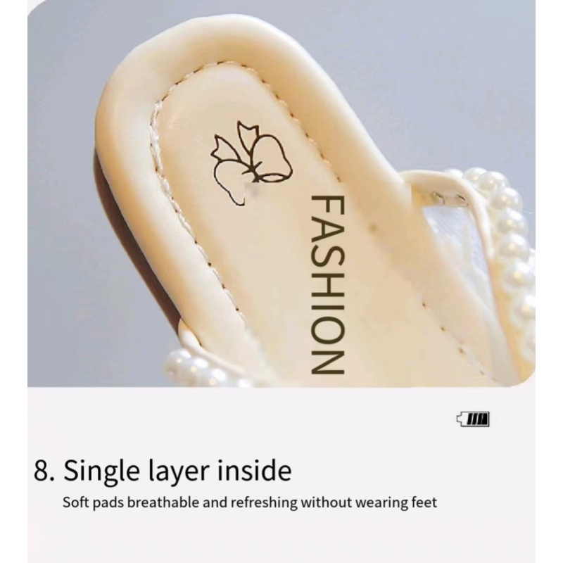 Conyson Special Design Children Fish tip Anti-slip Slides Sandals Plain Lace Bowknot Pearl Elegant Baby girl Princess Slippers
