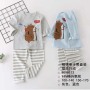 High Quality Knitted Breathable Anti-Static Cartoon Custom Cotton Two Piece Pajama Set