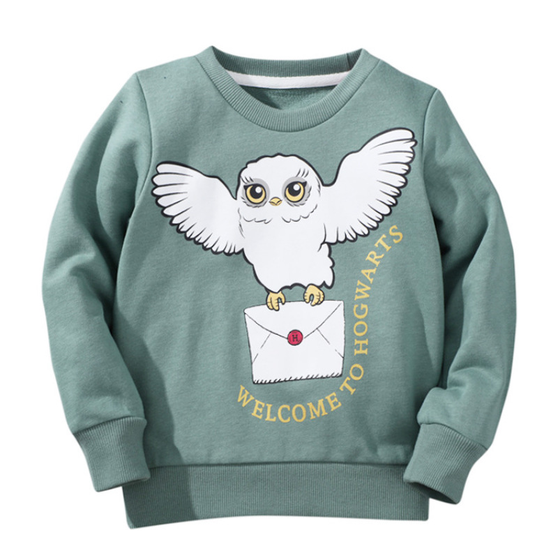 Fashion 2-7 Years Custom Mellowing cartoon Print O- Neck Pink Pullover Sweatshirt For Kids Girls t-shirt