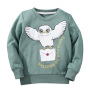 Fashion 2-7 Years Custom Mellowing cartoon Print O- Neck Pink Pullover Sweatshirt For Kids Girls t-shirt