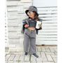 Conyson Newest Fashion Style Summer Cross Off-the-shoulder Halter-neck Tank Top And High Waist Jeans Kids Two Piece Cotton Set