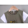 Conyson High Quality Summer Short Sleeve Organic Cotton Sports Style Pullover Two Piece Kids Boy Shorts Casual Clothing Set