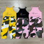 Conyson fashion boutique Baby suit Spring summer casual Sleeveless print vest kids clothing girls cotton Camouflage clothes Set