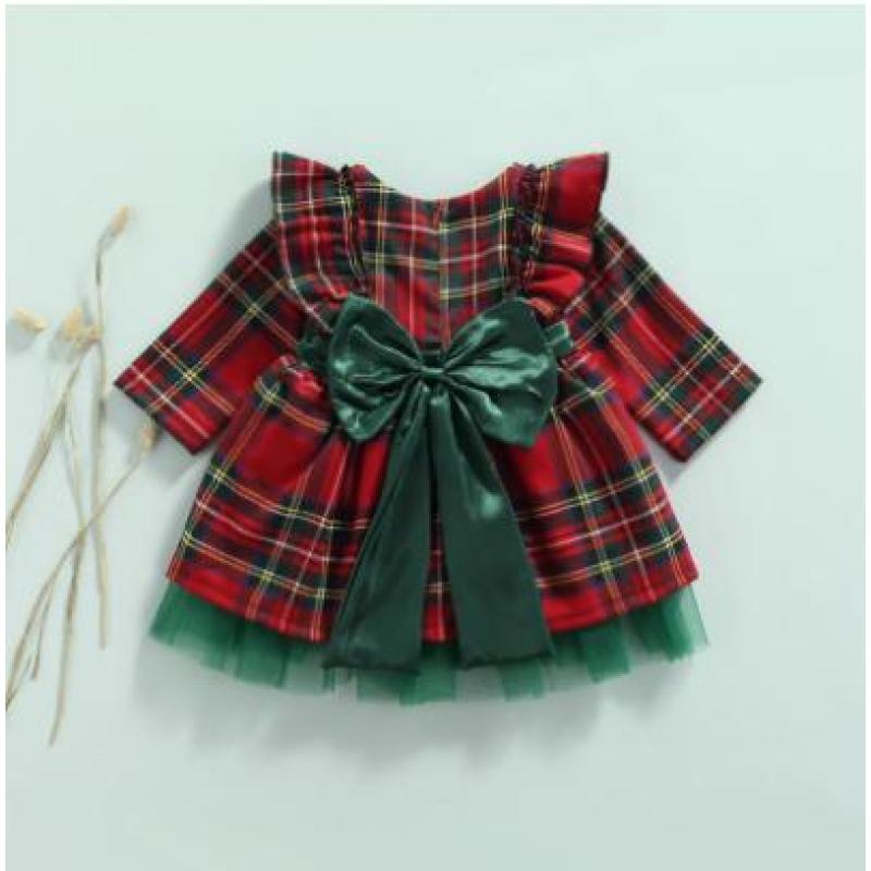 Conyson Toddler Kids Baby Girls Christmas Outfit Long Sleeve Red Princess Dress with Belt Children Santa Gifts Baby dress