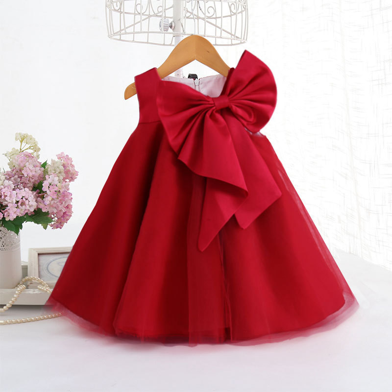 Girls Dress Skirt Big Bow Girl Full Moon Birthday Holiday Dress Korean Girl Dress