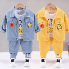 Conyson kids bulk wholesale Factory Supply korea fashion boutique baby boy cotton clothing suit casual 3 pieces clothes sets