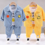 Conyson kids bulk wholesale Factory Supply korea fashion boutique baby boy cotton clothing suit casual 3 pieces clothes sets