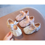Conyson New Children Leather Shoes Rhinestone Bow Princess Girls Party Dance Shoes Baby Student Flats Kids Performance Shoes