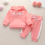 Conyson Cotton Infant Baby Girls Winter Boutique Hoodies Clothing sets Sports Wear Toddler Zipper Tops Pants 2pcs  Tracksuits
