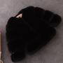 Fashion O-Neck Solid Color Cardigan Velour Faux Fur Hood Girls Long Sleeve Thick Warm Winter Coats