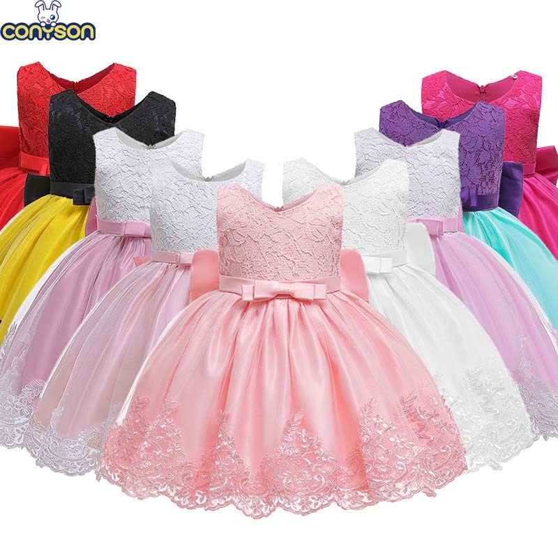 Conyson Summer Wholesale Fairy Hot Sale Summer Floral Party Children Clothing Pageant Simple Tutu Cute Sleeveless Girls Dresses