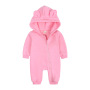 Conyson autumn fashion designer custom logo newborn baby boy long sleeve clothe girl winter zipper cotton hoodie clothing romper