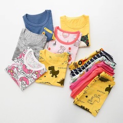 Conyson High Quality Korean Style Spring Summer Cotton Kids Pyjama Sets Boys Girls Short Sleeve Two Pieces Clothes