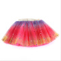 Conyson Hot Sale Summer Kids Clothing Korean Children Skirts Glitter Rainbow Stars Moons Embroidery Dance Gauze Tutu Short Dress