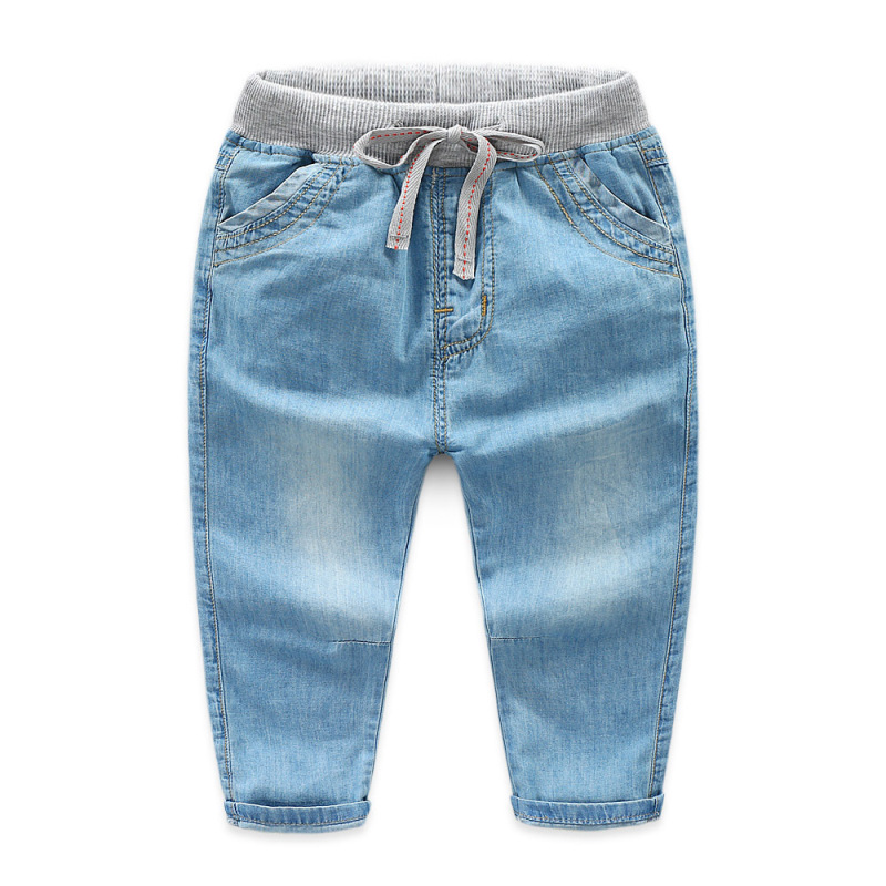 2021 New Summer Korean version soft thin tencel trousers  boy jean kids clothes