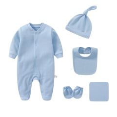 Conyson Hot Wholesale Spring Autumn Casual Style Orgnaic Cotton 0 to 1 Years Plain Long-sleeved New Born Baby Knitted Romper