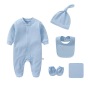 Conyson Hot Wholesale Spring Autumn Casual Style Orgnaic Cotton 0 to 1 Years Plain Long-sleeved New Born Baby Knitted Romper