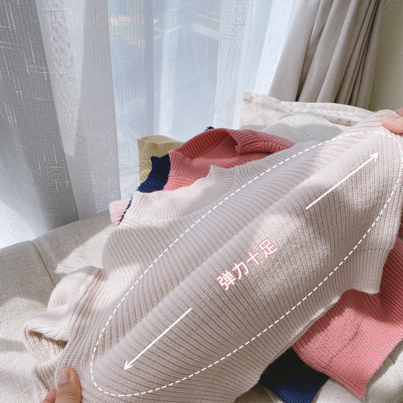 New kids girls Solid Color Knitted Pullover Sweater Candy Color Sweater Pullover Loose Children Casual Sweater Pullover