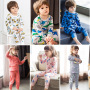 Factory Price Cartoon Pattern Kids Pyjamas Pure Cotton Girls Soft Sleepwear Kid Long Sleeve Sleepwear Sets