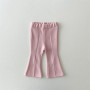 Conyson Toddler Kid Baby Girls Solid Fashion Cotton Split Boot Cut Pant Elegant Streetwear Cute Trousers Infant Flares Pants