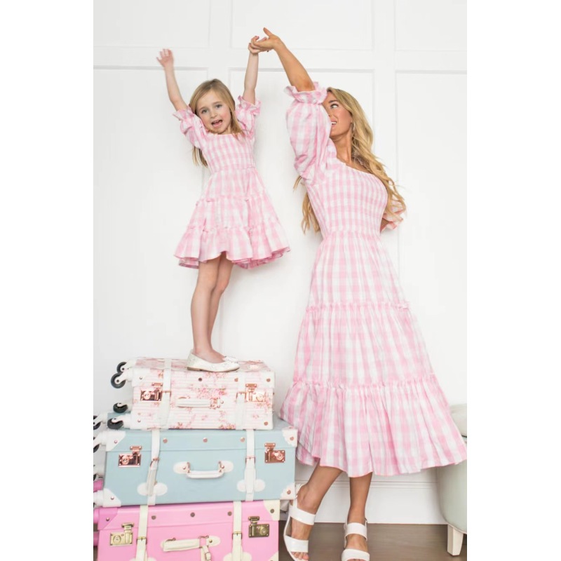 Conyson Summer Mother Daughter Matching Chiffon Long Dresses Clothing Kids Mom And Daughter Set Mommy And Me Elegant Dress