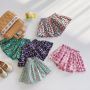 Conyson Wholesale Hot Fashion Kids Clothes Summer Baby Little Girls Flower Printed Princess Casual Gift Pleated Ruffles Shorts