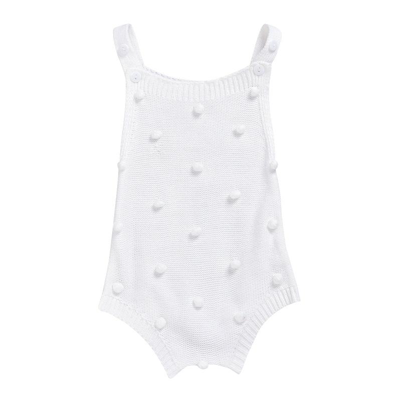 Spring Autumn Clothing Infant Newborn Baby Boy Girl Jumpsuit Solid Baby Bodysuit  Solid Pompom Knitted Rompers Infant Clothes