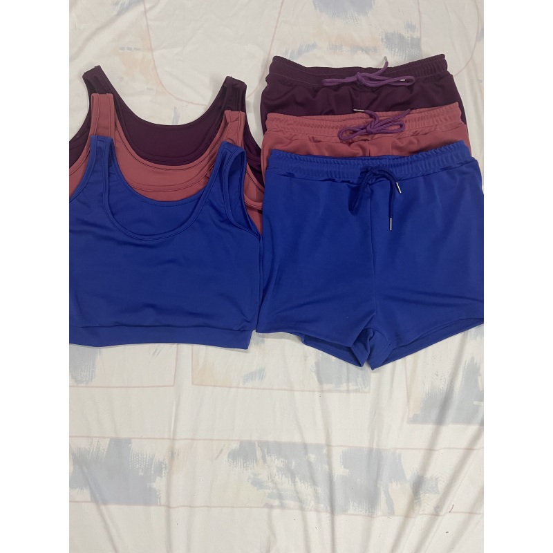 Conyson 2022 Custom Summer Outfits Women Clothing 2 Piece Set Crop Tank Top Jogger Biker Lounge Wear Two Piece Shorts set