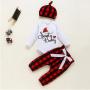 Conyson Baby Christmas Winter Organic Cotton Long Sleeve 3Pcs unisex Romper Jumpsuit Newborn Baby Girls Clothing Set For Toddler