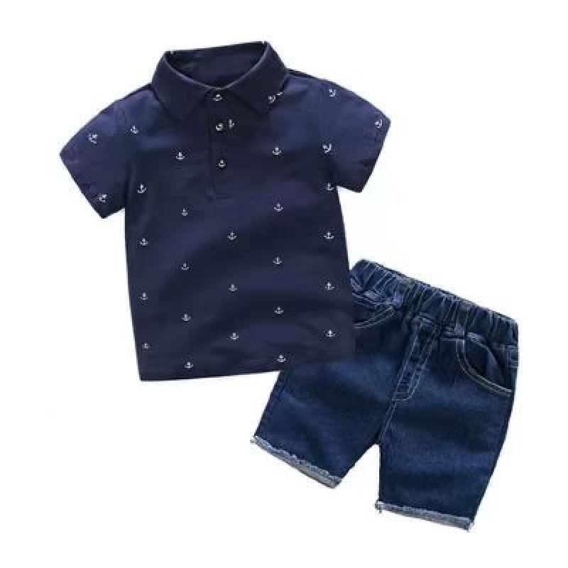 Conyson Summer Toddler Boys Polo Shirt+Shorts Sets Cotton Short Sleeves Stripe T Shirt Casual Baby Boy 2 pcs Suit Outfits