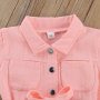 Baby Girls Denim Jumpsuit Overalls 2022 Kids Clothes Toddler Short Sleeve Lapel Pocket Long Pant Romper Children Outfit