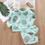 Conyson Factory Wholesale Children'S Sleepwear print baby boy cartoon Suits girls Kids winter pjs flannel Children Pajamas sets