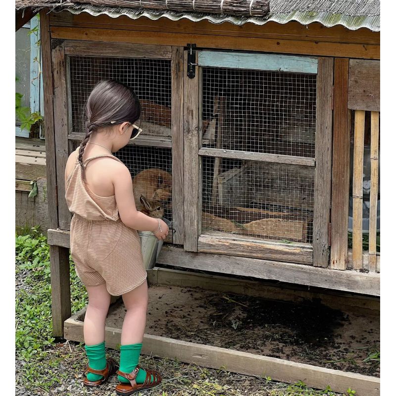 Conyson Summer Stripe Little Girls Outfits T-shirt Shorts Two Pieces Kids Clothing Set Soft Cotton Children Tracksuits