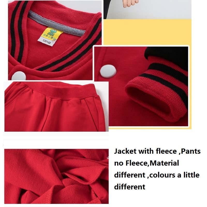 Conyson Outdoor Custom Logo Großhandel Kinder Baseballjacke Jogging Leder Ärmel Letterman Anzug