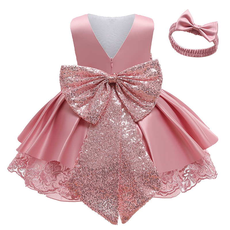 Wholesale Custom O-Neck A-Line baby Sleeveless clothes Kid Girls Boutique Party Dress Kid