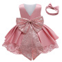 Wholesale Custom O-Neck A-Line baby Sleeveless clothes Kid Girls Boutique Party Dress Kid