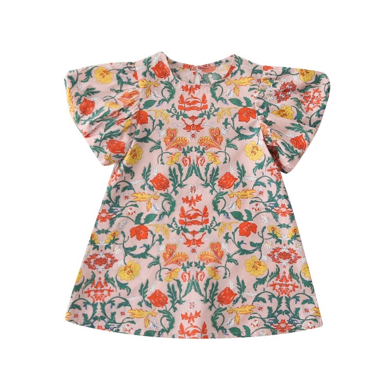 Conyson Baby Girl Princess Cotton Floral Dress Puff Sleeve Infant Toddler Girl Vintage Flower Vestido Pastoralism Baby Clothes