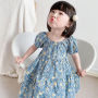 Conyson Wholesale Kids Clothes New Summer Baby Girls Dress Print Floral Bow Dresses For Girls Fashion Princess Girls' Children C