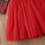 Conyson Baby Girls Christmas Dress Long Sleeve Red Plaid Princess Dresses For Newborn Red Party Xmas Dress Hairbands Set