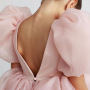 Conyson High Quality Fashion Mesh Girls Princess Vintage Tulle Puff Sleeve Pink Wedding Party Birthday Tutu Dress
